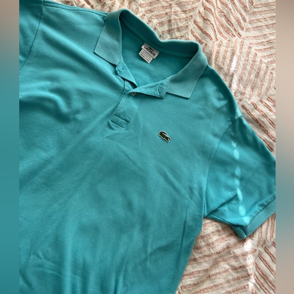 Lacoste men’s teal polo. Size 6.